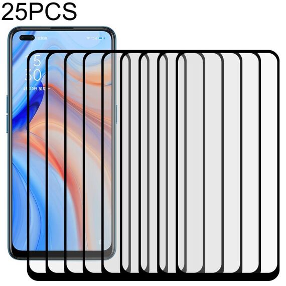 Per OPPO RENO4 25 PCS Pellicola intera a schermo intero schermo in vetro temperato
