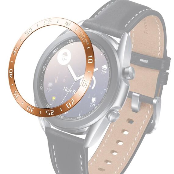 Per Samsung Galaxy Watch 3 41mm smart watch anello di cornice in acciaio, una versione (lettera bianca anello in oro rosa)