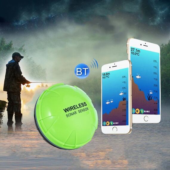 Fish Finder Wireless Cellulare Sonar Fish Finder APP Subacquea Fish Finder Pesca Attrezzatura da pesca (Verde)