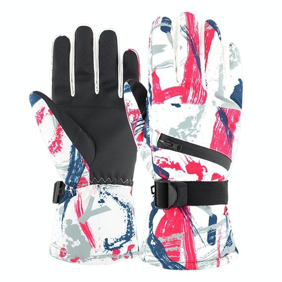 Guanti da sci termici invernali Guanti in velluto impermeabili per esterni Guanti da moto touch screen ispessiti, Taglia: XL (rosso)
