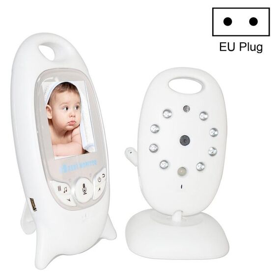 VB601 Monitor portatile per bambini con schermo LCD da 2,0 pollici senza problemi, supporto per la conversazione bidirezionale, visione notturna (spina europea)