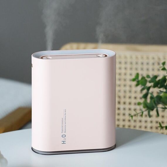Y10 Runway Dual Jet Umidificatore Colorful Marquee Night Light 1L Purificatore d'aria per Home Office (rosa)