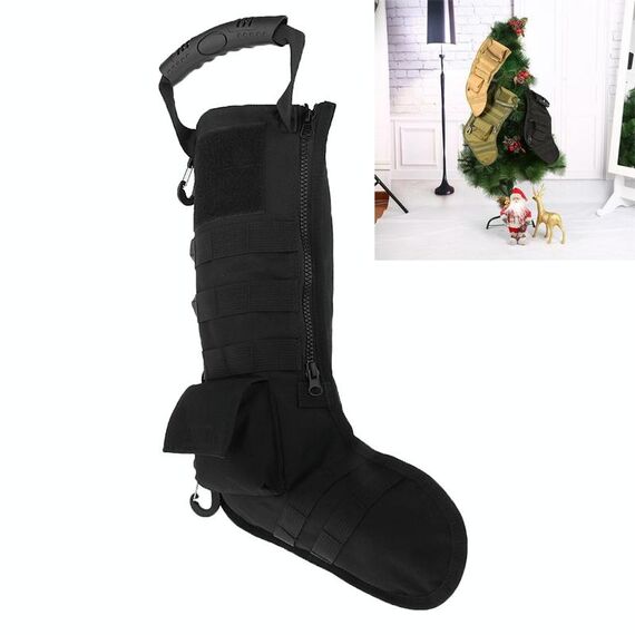 Sacchetto regalo calza di Natale Sacchetto di immagazzinaggio ornamento per sport all'aria aperta (nero)