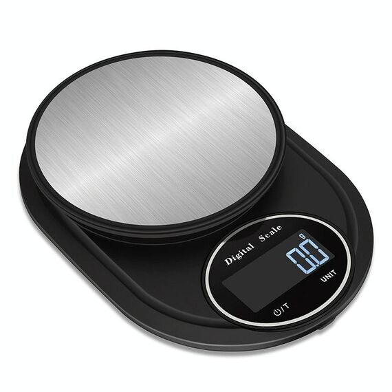 Bilancia elettronica da cucina Bilancia per gioielli in acciaio inossidabile di alta precisione, stile: senza bordi, specifica: 5 kg / 0,1 g
