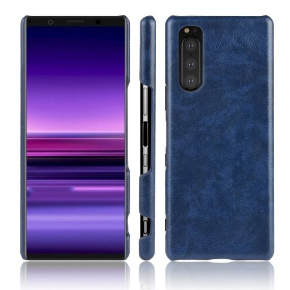 Per Sony Xperia 5 II antiurto Litchi Texture PC + custodia in PU (blu)