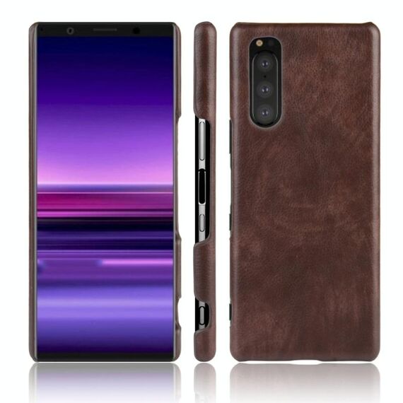 Per Sony Xperia 5 II antiurto Litchi Texture PC + custodia in PU (marrone)