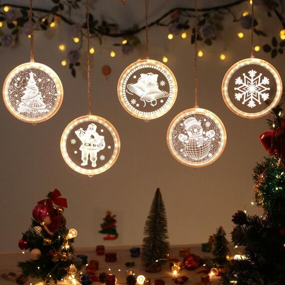 LED String Lights Luci natalizie Decorazioni natalizie Tende Decorazioni natalizie Luci USB, Stile: USB