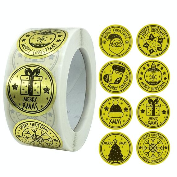 3 pezzi Etichetta per adesivo serie decorazioni natalizie, dimensioni: 2.5 cm / 1 pollice (K-24-25)