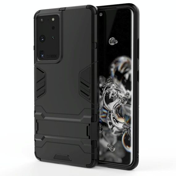 Per Samsung Galaxy S21 Ultra 5G Antiurto antiurto + custodia protettiva in TPU con supporto nascosto (nero)