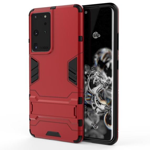 Per Samsung Galaxy S21 Ultra 5G Antiurto antiurto + custodia protettiva TPU con supporto nascosto (rosso)