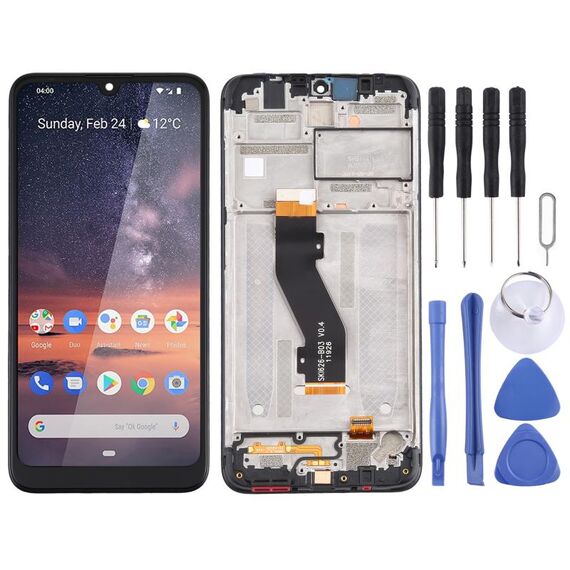 Schermo LCD TFT per Nokia 3.2 Digitizer Assemblaggio completo con cornice (nero)