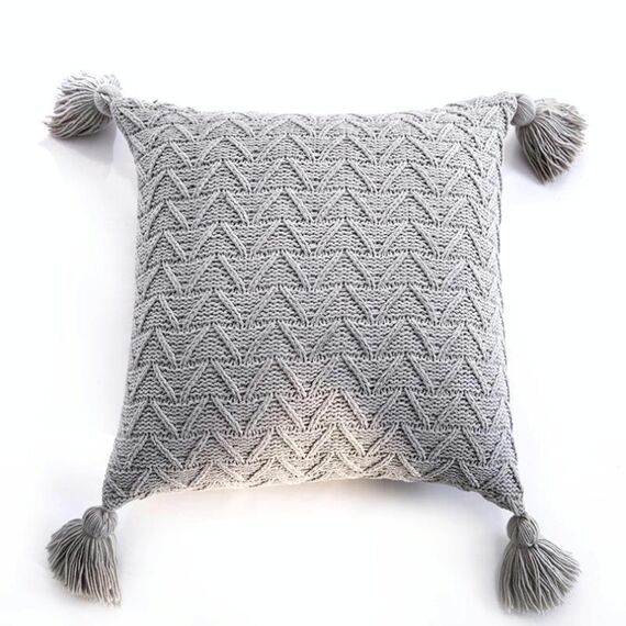 Accessori per la casa Federa a maglia senza nucleo, Dimensioni: 45 x 45 cm (grigio chiaro)