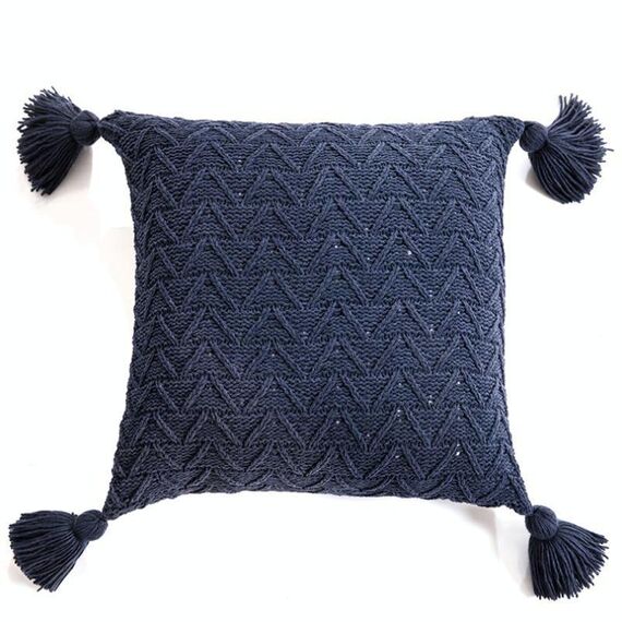 Accessori per la casa Federa a maglia senza nucleo, Dimensioni: 45 x 45 cm (blu scuro)