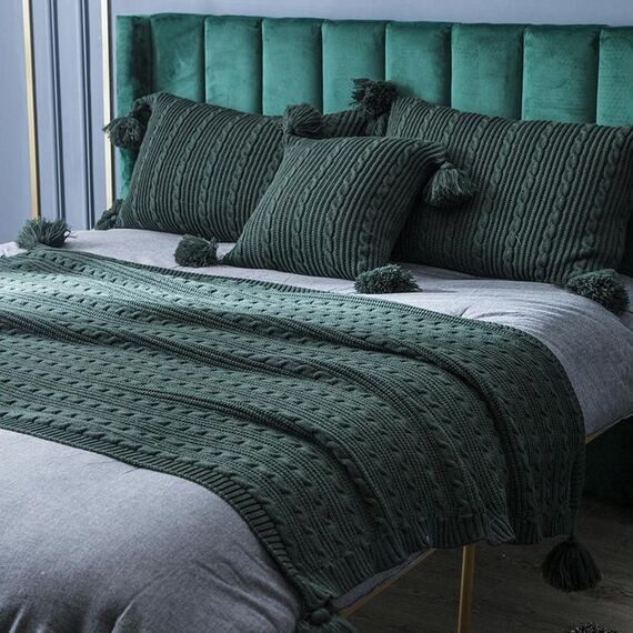 Vestito della federa casual casuale della casa della coperta a maglia senza anima (verde agata)