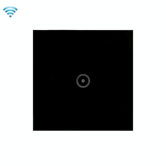 Wi-Fi Wall Touch Panel Switch Controllo vocale Telecomando per cellulare, Modello: Nero 1 Gang (Single Firewire Zigbee)