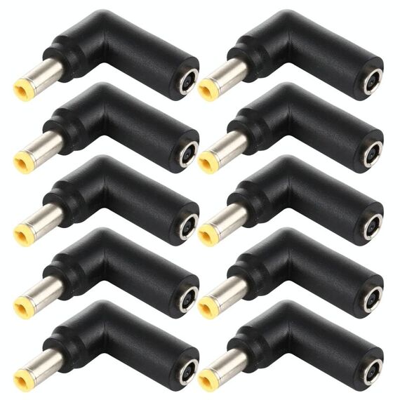 10 PCS 4,5 x 3,0 mm femmina a 5,5 x 2,5 mm maschio connettore adattatore a gomito