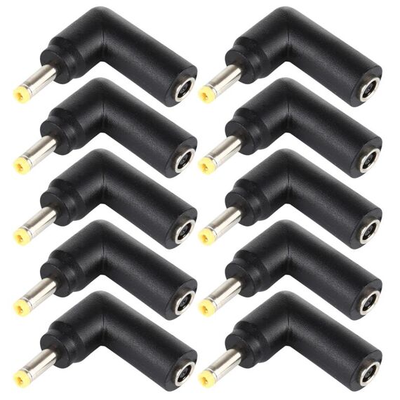 10 PCS 4,5 x 3,0 mm femmina a 2,5 x 0,7 mm maschio connettore adattatore a gomito