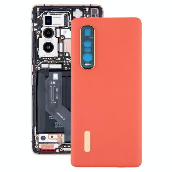 Per OPPO Find X2 Pro CPH2025 PDEM30 Cover posteriore per batteria in materiale originale in pelle (arancione)