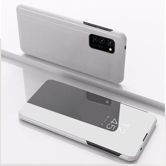 Per Samsung Galaxy S30 Custodia in pelle con flip orizzontale a specchio ultra placcato con supporto (argento)
