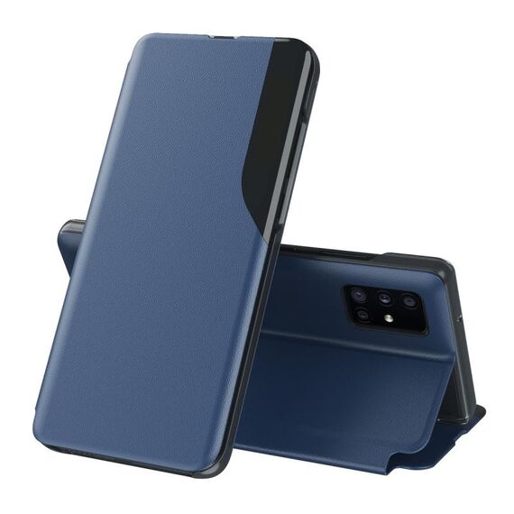 Per Samsung Galaxy S21 Ultra 5G Display laterale antiurto antiurto antiurto in pelle flip con supporto (blu)
