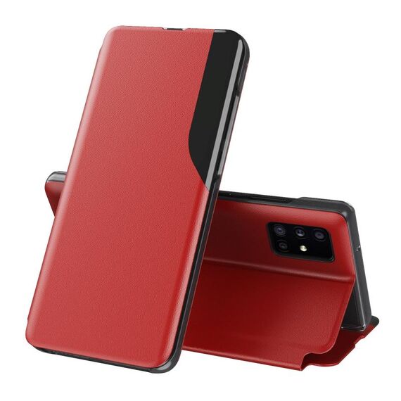 Per Samsung Galaxy S21 Ultra 5G Display laterale antiurto antiurto in pelle orizzontale in pelle con supporto (rosso)