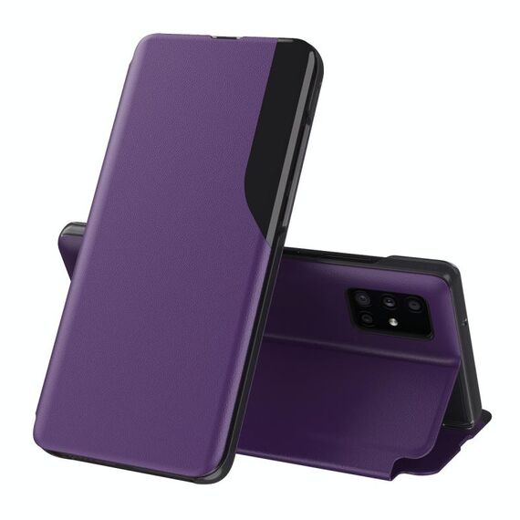 Per Samsung Galaxy S21 Ultra 5G Display laterale antiurto antiurto antiurto in pelle flip con supporto (viola)