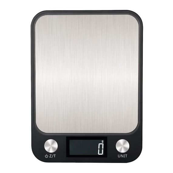 Bilancia da cucina da cucina piccola bilancia elettronica da cucina in acciaio inossidabile 10 kg / 1 g (versione inglese a batteria nera)
