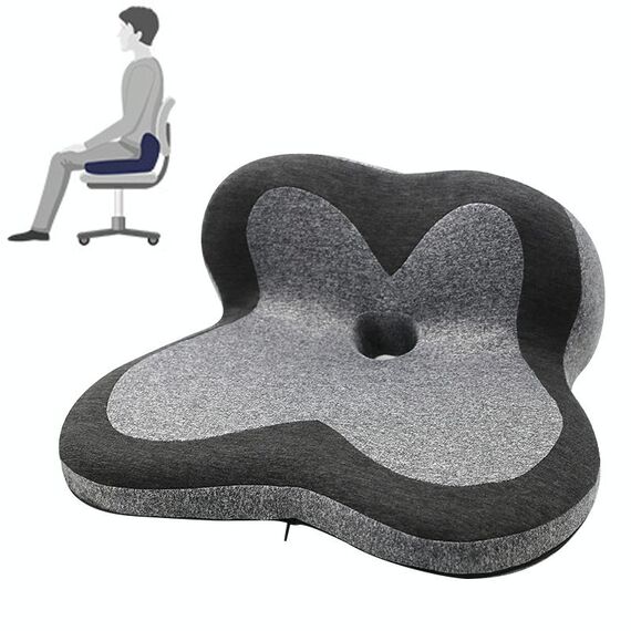 Memory Foam Metal Cushion Sedia da ufficio Casa Seggiolino auto Cuscino, Dimensioni: con sacchetto di stoccaggio (grigio stellato)