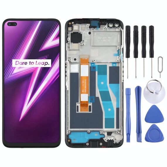 Schermo LCD TFT per OPPO Realme 6 Pro RMX2061 RMX2063 Digitizer Assemblaggio completo con cornice