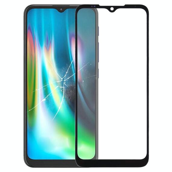 Lente in vetro esterno per schermo anteriore per Motorola Moto G9 Play / Moto G9 (India) (nero)