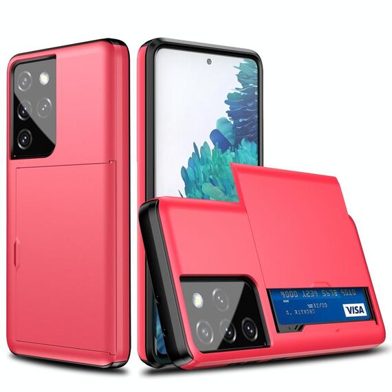 Custodia protettiva antiurto per Samsung Galaxy S21 Ultra / S30 con slot per scheda (rosso)