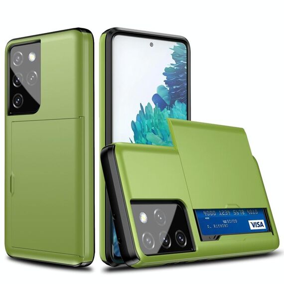Custodia protettiva antiurto per Samsung Galaxy S21 Ultra / S30 Ultra con slot per scheda (verde)