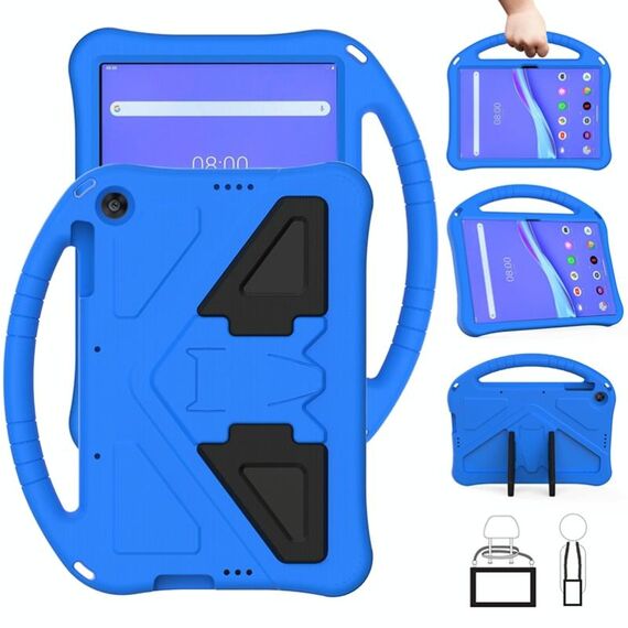 Per Lenovo Tab M10 TB-X505F Guscio protettivo anti caduta piatto EVA con supporto (blu)