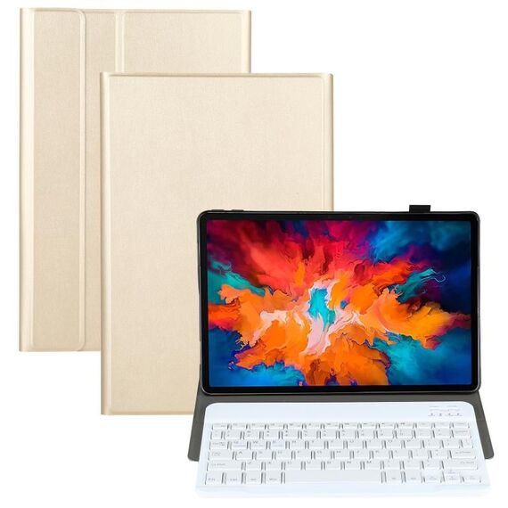 Tastiera Bluetooth rimovibile AM13 2 in 1 + custodia protettiva in pelle con supporto per Lenovo Tab P11 Pro (TB-XJ706F) (oro)