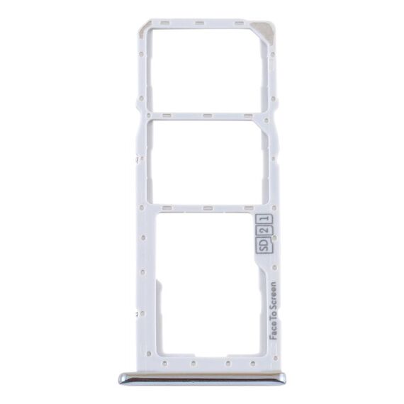 Vassoio scheda SIM + vassoio scheda SIM + vassoio scheda micro SD per Motorola One (P30 Play) XT1941 (argento)