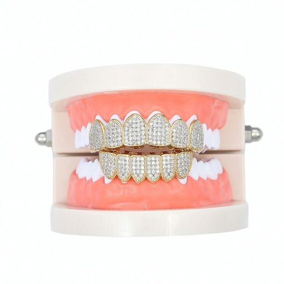 Accessori per Halloween Bretelle hip-hop con zirconi micro-intarsiati, colore: abito dorato