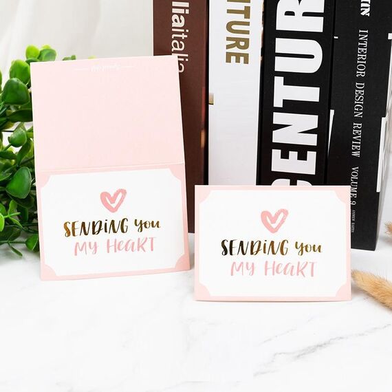 100 PCS Biglietto di auguri abbronzante San Valentino Biglietto di ringraziamento per il compleanno del negozio di fiori (Invia il mio cuore)
