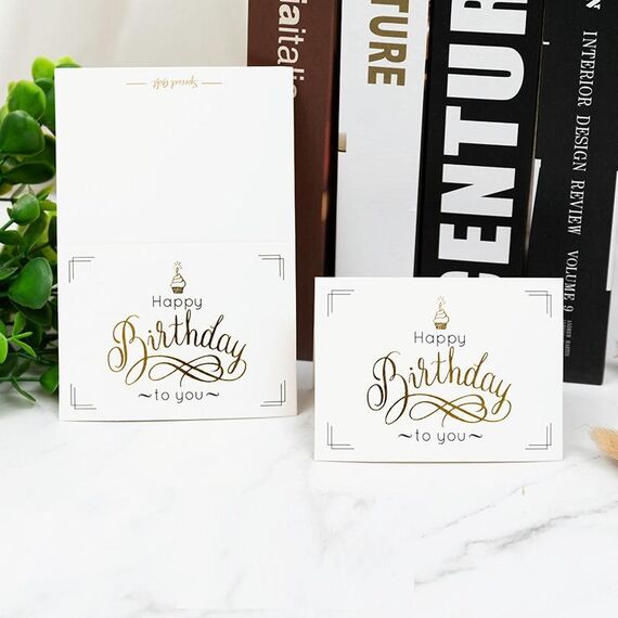 100 PCS Biglietto di auguri abbronzante San Valentino Biglietto di ringraziamento per il compleanno del negozio di fiori (buon compleanno)