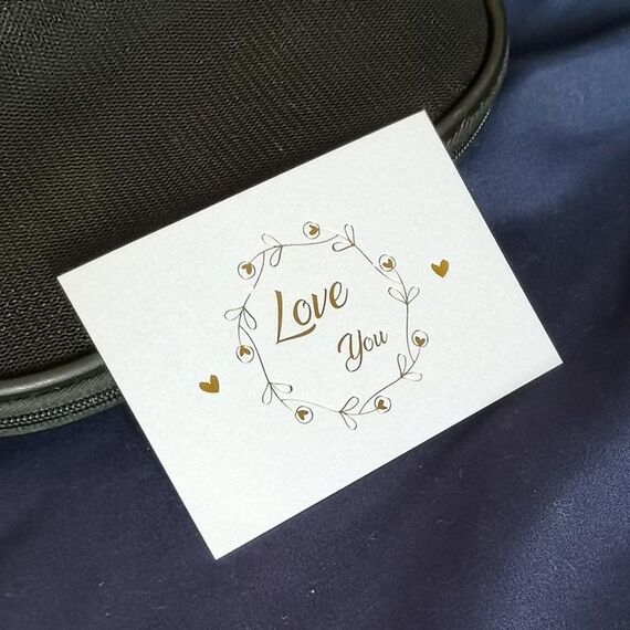 100 PCS Biglietto di benedizione di matrimonio Messaggio di ringraziamento Biglietto di decorazione regalo Biglietto di auguri fiore abbronzante Ti amo （Bianco）