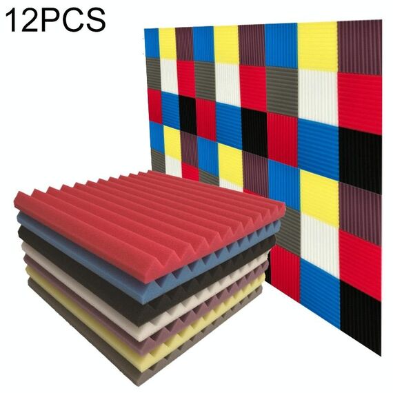 12 PCS Studio di registrazione Schiuma acustica per sala batteria, consegna a colori casuali