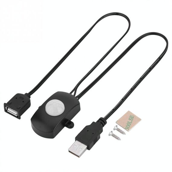 DC 5V / 12V / 24V USB Corpo Interruttore sensore di movimento PIR a infrarossi Interruttore rilevatore di movimento umano per striscia luminosa a LED (nero)