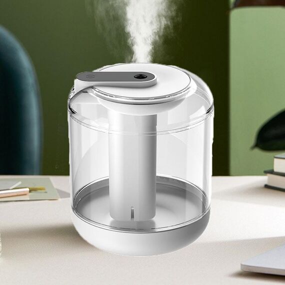 BF143 USB Mini Home Office Camera da letto Desktop Mist Maker Idratante con luce notturna Olio essenziale Diffusore di aromaterapia Umidificatore d'aria per fiori e frutta (bianco)