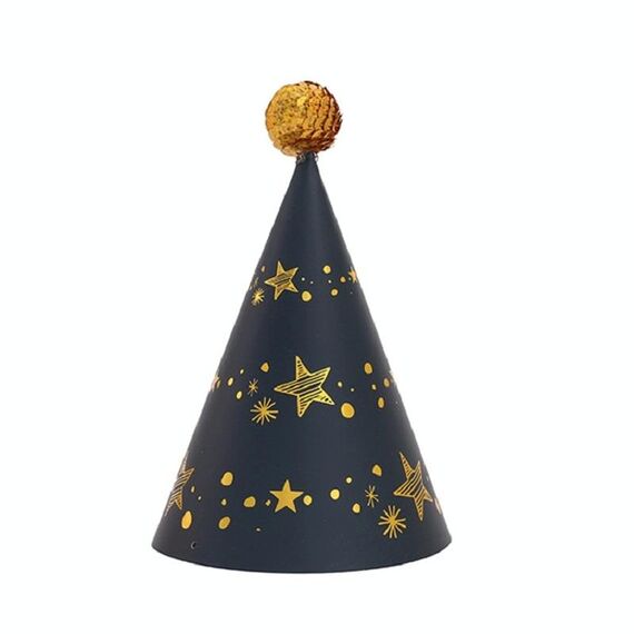 20 pezzi Cappello di compleanno con pallina di pelo con paillettes Forniture per feste di compleanno Cappello di carta da vestire, Colore: 1 palla verde con gemme