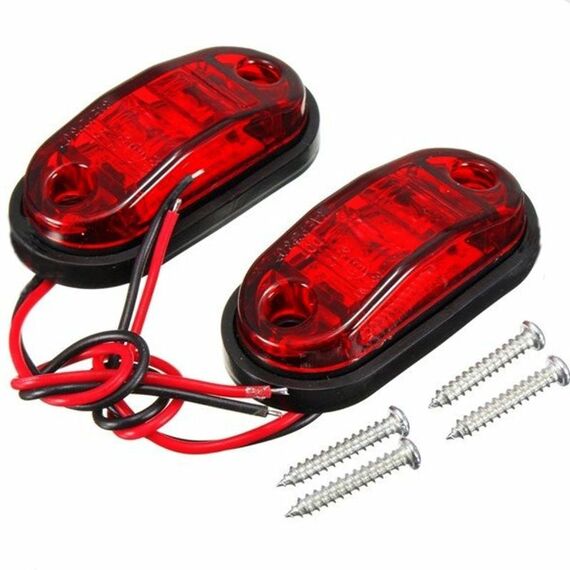 Luce di posizione laterale ovale per rimorchio per camion da 10-30 V (rossa)