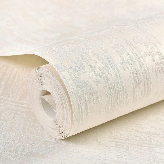 Semplice tessuto non tessuto camera da letto soggiorno wallpaper semplice carta da parati autoadesiva 3D stereo imitazione diatomea diatom wallpaper, specifica: 0,53 x 3 metri (714-2 colore crema)