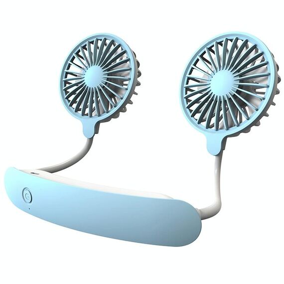 F6 Outdoor Mini Hanging Neck Ventola USB Ricarica Piccolo fan Piccolo (Blu)