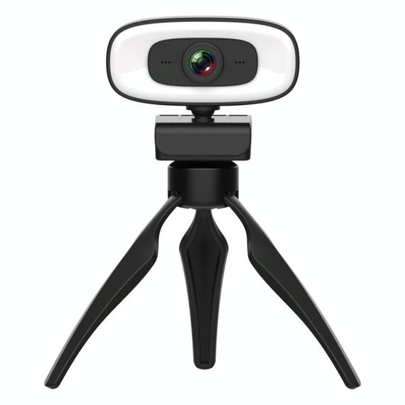 C10 2K HD senza distorsione a 360 gradi Ruota a tre velocità Luce di riempimento Webcam con drive USB gratuito, microfono con audio nitido incorporato