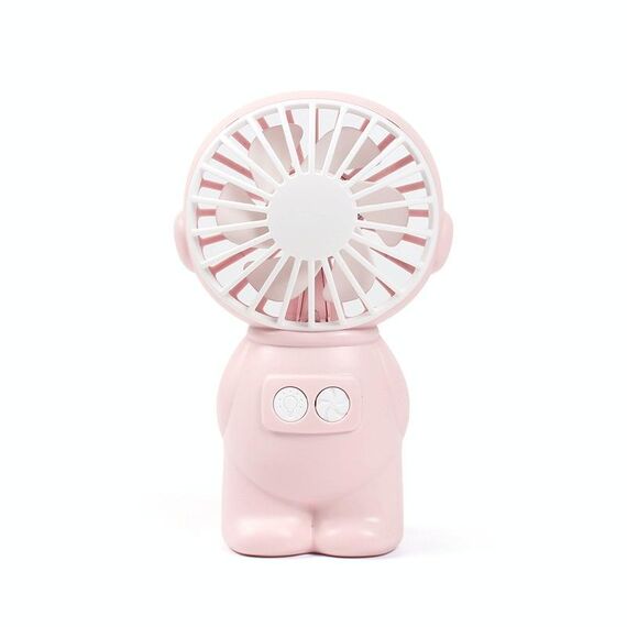 FY040 2 PCS Ventilatore portatile da esterno USB portatile Mini ventilatore da tavolo per ufficio con luce notturna (rosa)