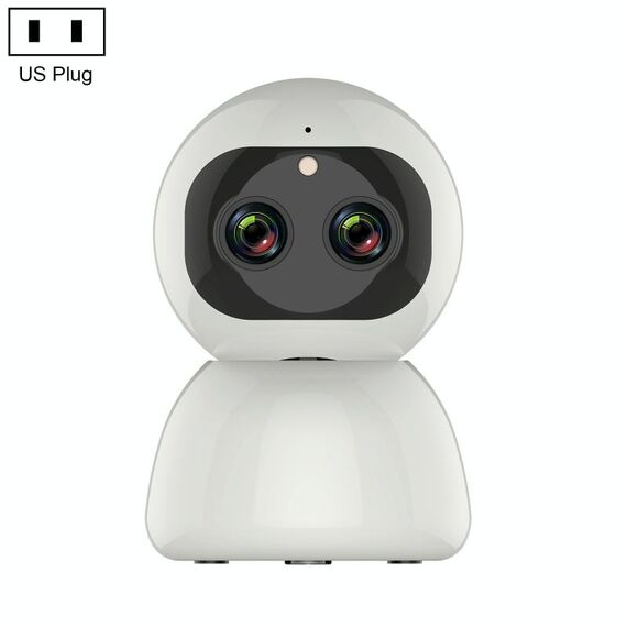 YT48 HD Wireless Indoor Network Shaking Head Binocular Camera, Support Motion Detection & Infrared Night Vision & Micro SD Card, US Plug