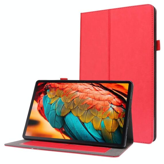 Per Lenovo Tab P11 PU PU in pelle PU a due folli staffa in stile Anti caduta copertura protettiva con copertina con supporto biglietto da visita (rosso)